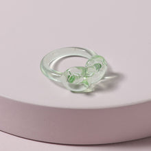 Load image into Gallery viewer, Fashion Vintage Knot Ring Resin Ring Colourful Acrylic Rings Geometric Round Fashionable Women Trendy Versatile Punk Ring Women
