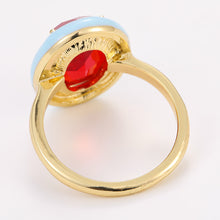 Load image into Gallery viewer, Fashion Vintage Inlaid Imitation Gemstone Enamel Dripping Oil Jewelry Geometric Ring Women Trendy Punk Ring Women Jewelry
