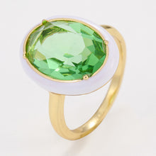 Load image into Gallery viewer, Fashion Vintage Inlaid Imitation Gemstone Enamel Dripping Oil Jewelry Geometric Ring Women Trendy Punk Ring Women Jewelry
