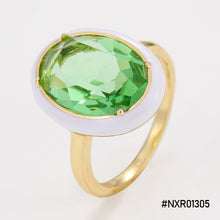 Load image into Gallery viewer, Fashion Vintage Inlaid Imitation Gemstone Enamel Dripping Oil Jewelry Geometric Ring Women Trendy Punk Ring Women Jewelry
