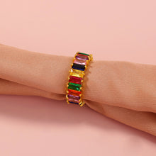 Load image into Gallery viewer, Fashion Colorful Rhinestone Zircon Ring Multicolor Geometric Shapes Imitation Crystals Trendy Creative Women Jewelry Accessories
