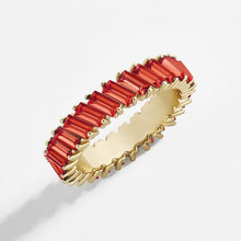 Load image into Gallery viewer, Fashion Tilt Crystal Alloy Multicolor Ring Trendy Gold Colorful Imitation Crystals Geometric Shapes Zircon Women Jewelry Accessories
