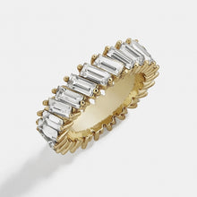 Load image into Gallery viewer, Fashion Tilt Crystal Alloy Multicolor Ring Trendy Gold Colorful Imitation Crystals Geometric Shapes Zircon Women Jewelry Accessories
