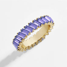 Load image into Gallery viewer, Fashion Tilt Crystal Alloy Multicolor Ring Trendy Gold Colorful Imitation Crystals Geometric Shapes Zircon Women Jewelry Accessories
