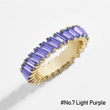 Load image into Gallery viewer, Fashion Tilt Crystal Alloy Multicolor Ring Trendy Gold Colorful Imitation Crystals Geometric Shapes Zircon Women Jewelry Accessories
