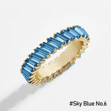 Load image into Gallery viewer, Fashion Tilt Crystal Alloy Multicolor Ring Trendy Gold Colorful Imitation Crystals Geometric Shapes Zircon Women Jewelry Accessories
