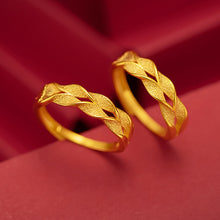 Load image into Gallery viewer, Fashion Auspicious Safe Wheat Gold Ring Open Adjustable Lucky Wave Women Wedding Ring High Quality Jewelry Accessories
