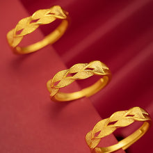 Load image into Gallery viewer, Fashion Auspicious Safe Wheat Gold Ring Open Adjustable Lucky Wave Women Wedding Ring High Quality Jewelry Accessories
