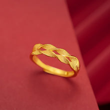 Load image into Gallery viewer, Fashion Auspicious Safe Wheat Gold Ring Open Adjustable Lucky Wave Women Wedding Ring High Quality Jewelry Accessories
