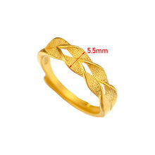 Load image into Gallery viewer, Fashion Auspicious Safe Wheat Gold Ring Open Adjustable Lucky Wave Women Wedding Ring High Quality Jewelry Accessories
