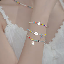 Load image into Gallery viewer, Fashion Rice Beads Boho Smiley Rainbow Heart Cute Bear Colorful Pendant Bracelet Women Girl Creative Jewelry Accessories

