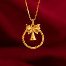 Load image into Gallery viewer, Delicate Bow Bell Cutout Pendant Necklace Clavicle Chain Fashion Female Women Creative Pendant Girl Jewelry Accessories
