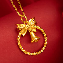 Load image into Gallery viewer, Delicate Bow Bell Cutout Pendant Necklace Clavicle Chain Fashion Female Women Creative Pendant Girl Jewelry Accessories
