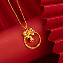 Load image into Gallery viewer, Delicate Bow Bell Cutout Pendant Necklace Clavicle Chain Fashion Female Women Creative Pendant Girl Jewelry Accessories
