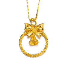 Load image into Gallery viewer, Delicate Bow Bell Cutout Pendant Necklace Clavicle Chain Fashion Female Women Creative Pendant Girl Jewelry Accessories
