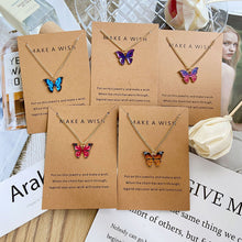 Load image into Gallery viewer, Boho Multicolor Butterfly Pendant Necklace Fashion Bohemia Pendant Clavicle Chain Make A Wish Necklace Women Girl Jewelry

