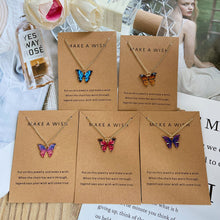 Load image into Gallery viewer, Boho Multicolor Butterfly Pendant Necklace Fashion Bohemia Pendant Clavicle Chain Make A Wish Necklace Women Girl Jewelry
