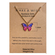 Load image into Gallery viewer, Boho Multicolor Butterfly Pendant Necklace Fashion Bohemia Pendant Clavicle Chain Make A Wish Necklace Women Girl Jewelry
