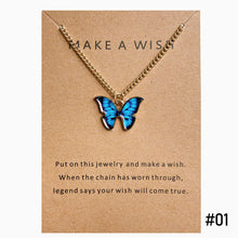 Load image into Gallery viewer, Boho Multicolor Butterfly Pendant Necklace Fashion Bohemia Pendant Clavicle Chain Make A Wish Necklace Women Girl Jewelry
