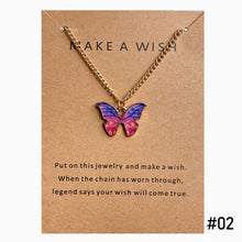 Load image into Gallery viewer, Boho Multicolor Butterfly Pendant Necklace Fashion Bohemia Pendant Clavicle Chain Make A Wish Necklace Women Girl Jewelry
