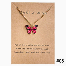 Load image into Gallery viewer, Boho Multicolor Butterfly Pendant Necklace Fashion Bohemia Pendant Clavicle Chain Make A Wish Necklace Women Girl Jewelry
