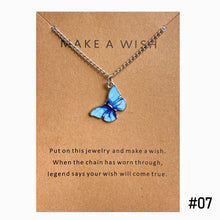 Load image into Gallery viewer, Boho Multicolor Butterfly Pendant Necklace Fashion Bohemia Pendant Clavicle Chain Make A Wish Necklace Women Girl Jewelry
