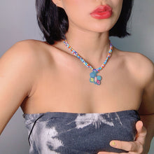Load image into Gallery viewer, Bohemian Double-layer Short Necklace Creative Hand-beaded Butterfly Flower Colorful Rice Beads Multi-layer Necklace Women Jewelry
