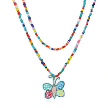 Load image into Gallery viewer, Bohemian Double-layer Short Necklace Creative Hand-beaded Butterfly Flower Colorful Rice Beads Multi-layer Necklace Women Jewelry
