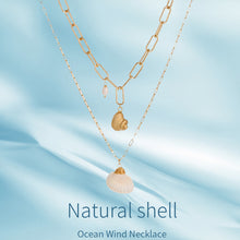 Load image into Gallery viewer, Fashion Natural Shell Ocean Wind Necklace Summer Bohemian Female Double Layer Personality Beach Conch Shell Chain Jewelry Female Women
