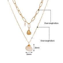 Load image into Gallery viewer, Fashion Natural Shell Ocean Wind Necklace Summer Bohemian Female Double Layer Personality Beach Conch Shell Chain Jewelry Female Women
