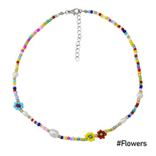 Load image into Gallery viewer, Fashion Summer Short Flower Necklace Female Rice Beads Personality Beach Star Moon Daisy Shell Clavicle Chain Jewelry
