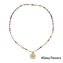 Load image into Gallery viewer, Fashion Summer Short Flower Necklace Female Rice Beads Personality Beach Star Moon Daisy Shell Clavicle Chain Jewelry
