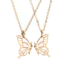 Load image into Gallery viewer, 2pcs/set Creative Butterfly Short Necklace Fashion Friendship Animal Drip Oil Pendant Clavicle Chain Jewelry Women Accessories
