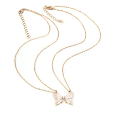 Load image into Gallery viewer, 2pcs/set Creative Butterfly Short Necklace Fashion Friendship Animal Drip Oil Pendant Clavicle Chain Jewelry Women Accessories
