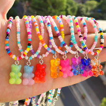 Load image into Gallery viewer, Summer Coloful Cute Cartoon Gummy Bear Necklace Rice Beads Teddy Bear Pendant Gradient Bear Women Girl Jewelry Accessories
