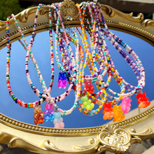 Load image into Gallery viewer, Summer Coloful Cute Cartoon Gummy Bear Necklace Rice Beads Teddy Bear Pendant Gradient Bear Women Girl Jewelry Accessories
