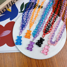 Load image into Gallery viewer, Summer Sweet Cute Cartoon Color Gummy Bear Necklace Teddy Bear Pendant Double Layer Bear Women Girl Jewelry Accessories
