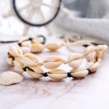 Load image into Gallery viewer, Fashion Summer Shell Necklace Alloy with Natural Shell Hand Rope Knitted Creative Necklace Women Female Jewelry Accessories
