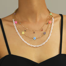 Load image into Gallery viewer, Fashion Daisy Pearl Rice Beads Necklace Simple Flower Beaded Puppy Multilayer Smile Chain Elegant Necklace Women Jewelry
