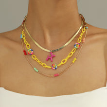 Load image into Gallery viewer, Fashion Daisy Pearl Rice Beads Necklace Simple Flower Beaded Puppy Multilayer Smile Chain Elegant Necklace Women Jewelry
