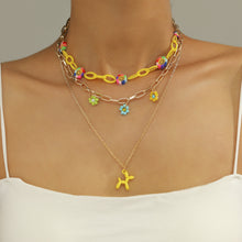 Load image into Gallery viewer, Fashion Daisy Pearl Rice Beads Necklace Simple Flower Beaded Puppy Multilayer Smile Chain Elegant Necklace Women Jewelry
