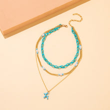 Load image into Gallery viewer, Fashion Daisy Pearl Rice Beads Necklace Simple Flower Beaded Puppy Multilayer Smile Chain Elegant Necklace Women Jewelry
