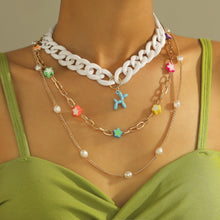 Load image into Gallery viewer, Multi-layer Fashion Personalized Beaded Necklace Choker Handmade Soft Clay Flower Rice Beads Chain Multicolor Necklace Women Jewelry
