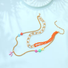 Load image into Gallery viewer, Multi-layer Fashion Personalized Beaded Necklace Choker Handmade Soft Clay Flower Rice Beads Chain Multicolor Necklace Women Jewelry
