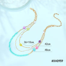 Load image into Gallery viewer, Multi-layer Fashion Personalized Beaded Necklace Choker Handmade Soft Clay Flower Rice Beads Chain Multicolor Necklace Women Jewelry

