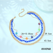 Load image into Gallery viewer, Multi-layer Fashion Personalized Beaded Necklace Choker Handmade Soft Clay Flower Rice Beads Chain Multicolor Necklace Women Jewelry
