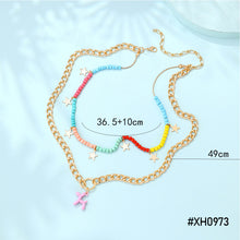 Load image into Gallery viewer, Multi-layer Fashion Personalized Beaded Necklace Choker Handmade Soft Clay Flower Rice Beads Chain Multicolor Necklace Women Jewelry
