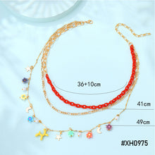 Load image into Gallery viewer, Multi-layer Fashion Personalized Beaded Necklace Choker Handmade Soft Clay Flower Rice Beads Chain Multicolor Necklace Women Jewelry
