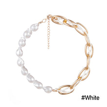 Load image into Gallery viewer, Fashion Personalized Punk Beaded Necklace Handmade Rice Bead Splicing Chain Imitation Pearl Multicolor Necklace Women Jewelry
