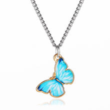 Load image into Gallery viewer, Personalized Color Painting Oil Butterfly Pendant Necklace Simple Cute Fashion Pendant Clavicle Chain Alloy Necklace Women Jewelry
